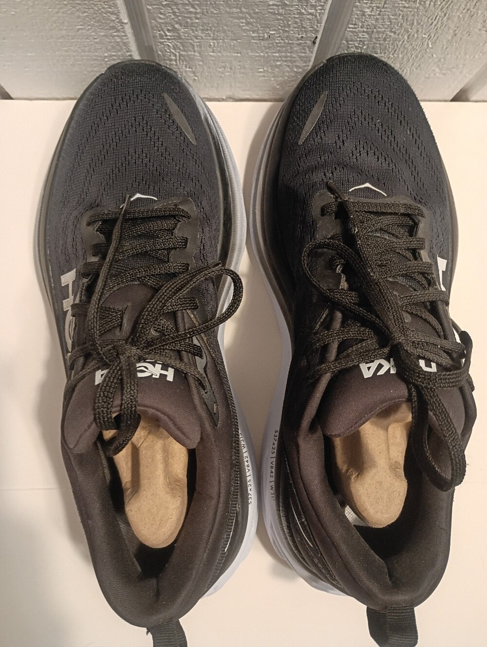 Hoka One Bondi 8 Wide Men’s Size 9.5 2E (Black/White) - Picture 4 of 8
